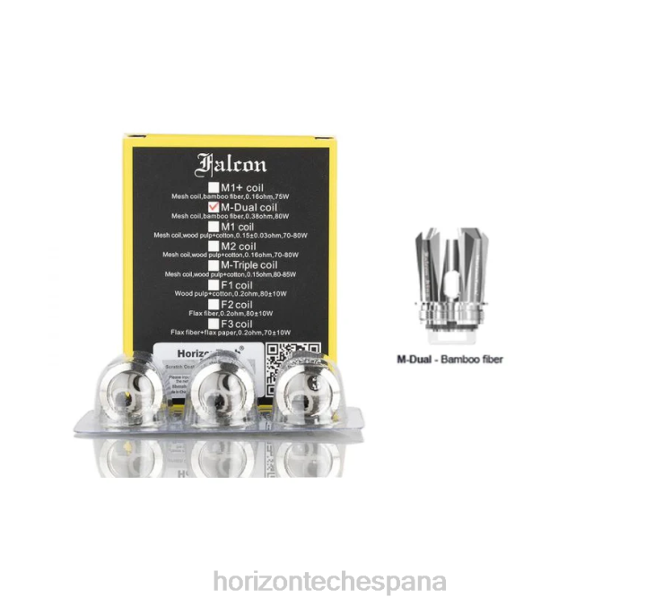 HorizonTech Falcon bobinas (paquete de 3) Bobina de malla dual m 0.38ohm 240NH165 | Horizon Tech Vape Coils