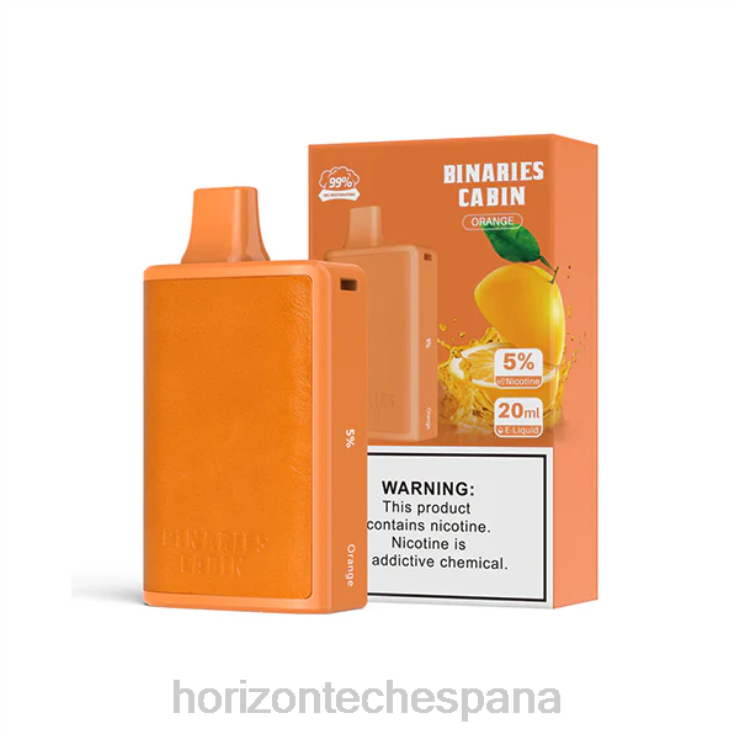 HorizonTech Binaries Cabin desechable 20ml naranja 240NH63 | Horizontech Vape EspaÃ±a