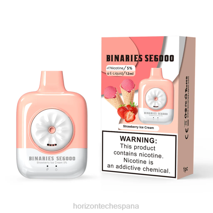 HorizonTech Binaries Cabin desechable se 12ml helado de fresa 240NH132 | Horizontech Madrid