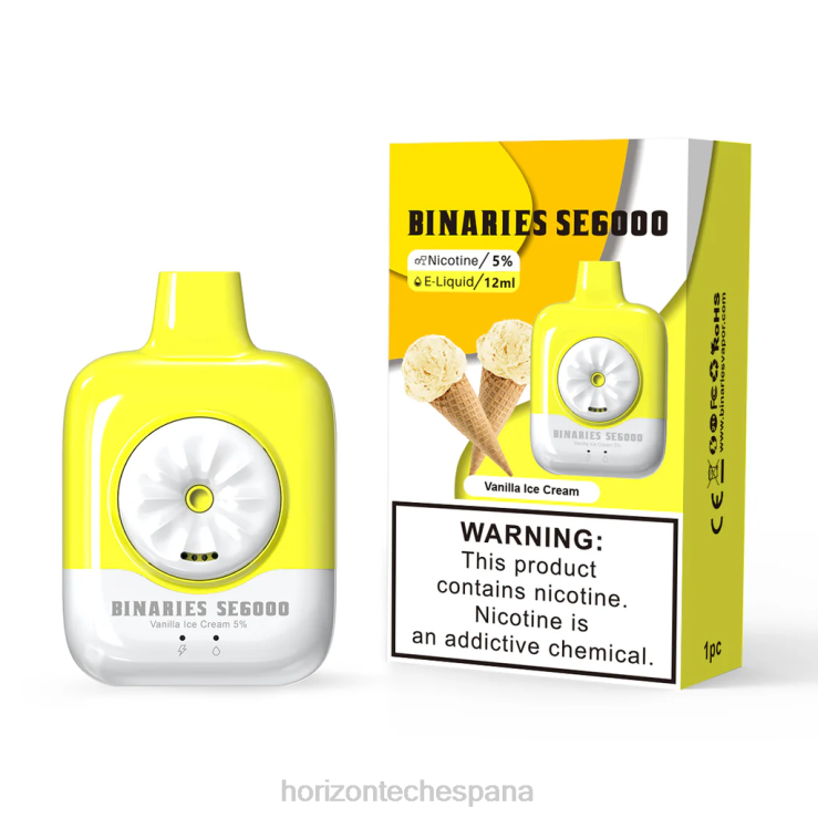 HorizonTech Binaries Cabin desechable se 12ml helado de vainilla 240NH131 | Horizontech EspaÃ±a
