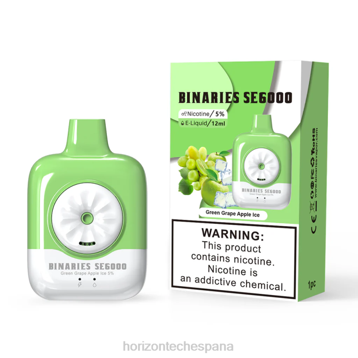 HorizonTech Binaries Cabin desechable se 12ml hielo de manzana uva verde 240NH126 | Horizon Tech Coils