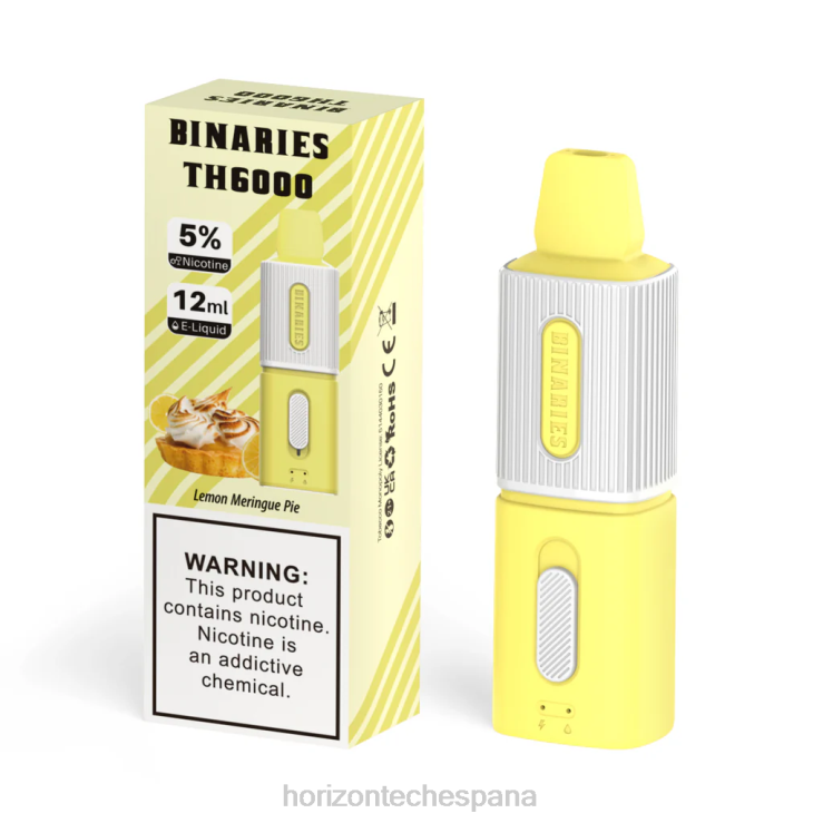 HorizonTech Binaries Cabin th6000 desechable 12ml Pastel de merengue de limón 240NH101 | Horizontech EspaÃ±a