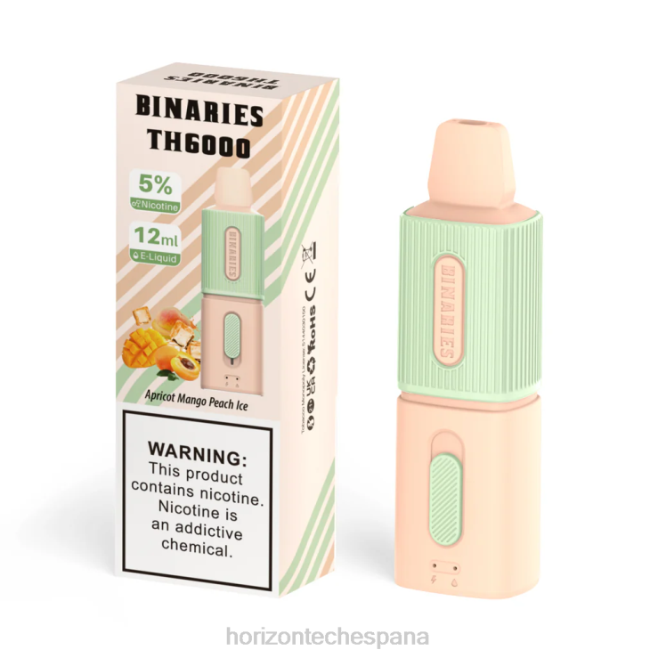 HorizonTech Binaries Cabin th6000 desechable 12ml albaricoque mango melocotón hielo 240NH104 | Horizon Tech Company