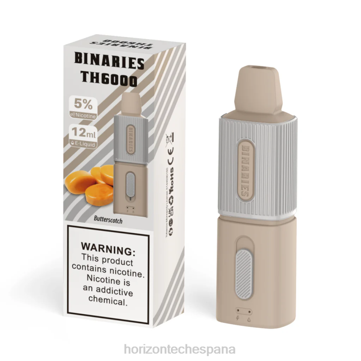 HorizonTech Binaries Cabin th6000 desechable 12ml caramelo de azúcar con mantequilla 240NH103 | Horizontech Vape EspaÃ±a