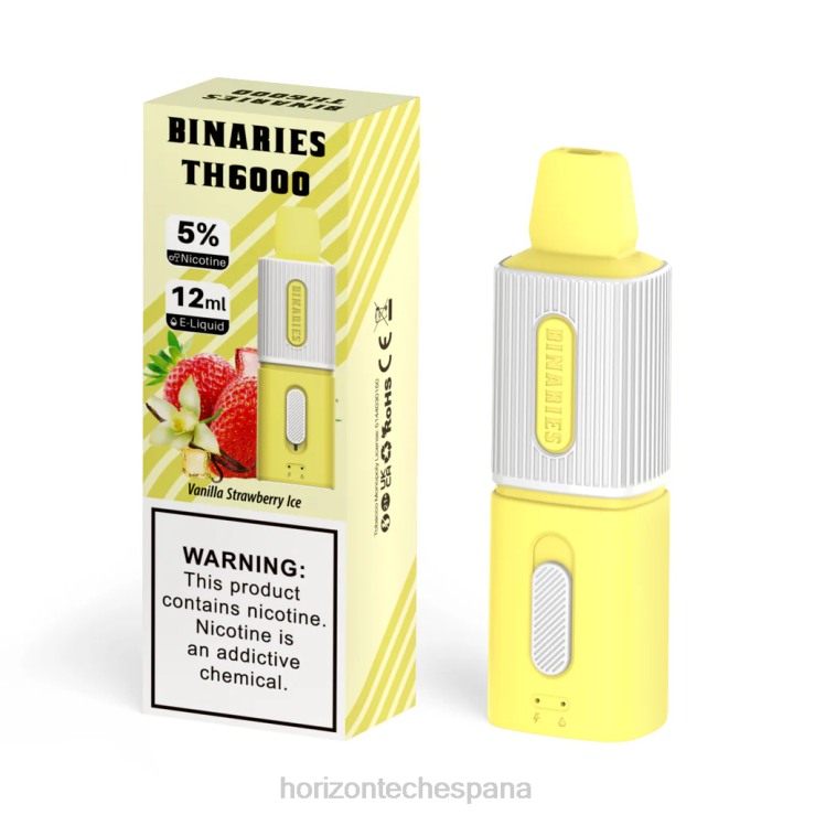 HorizonTech Binaries Cabin th6000 desechable 12ml hielo de vainilla y fresa 240NH102 | Horizontech Madrid