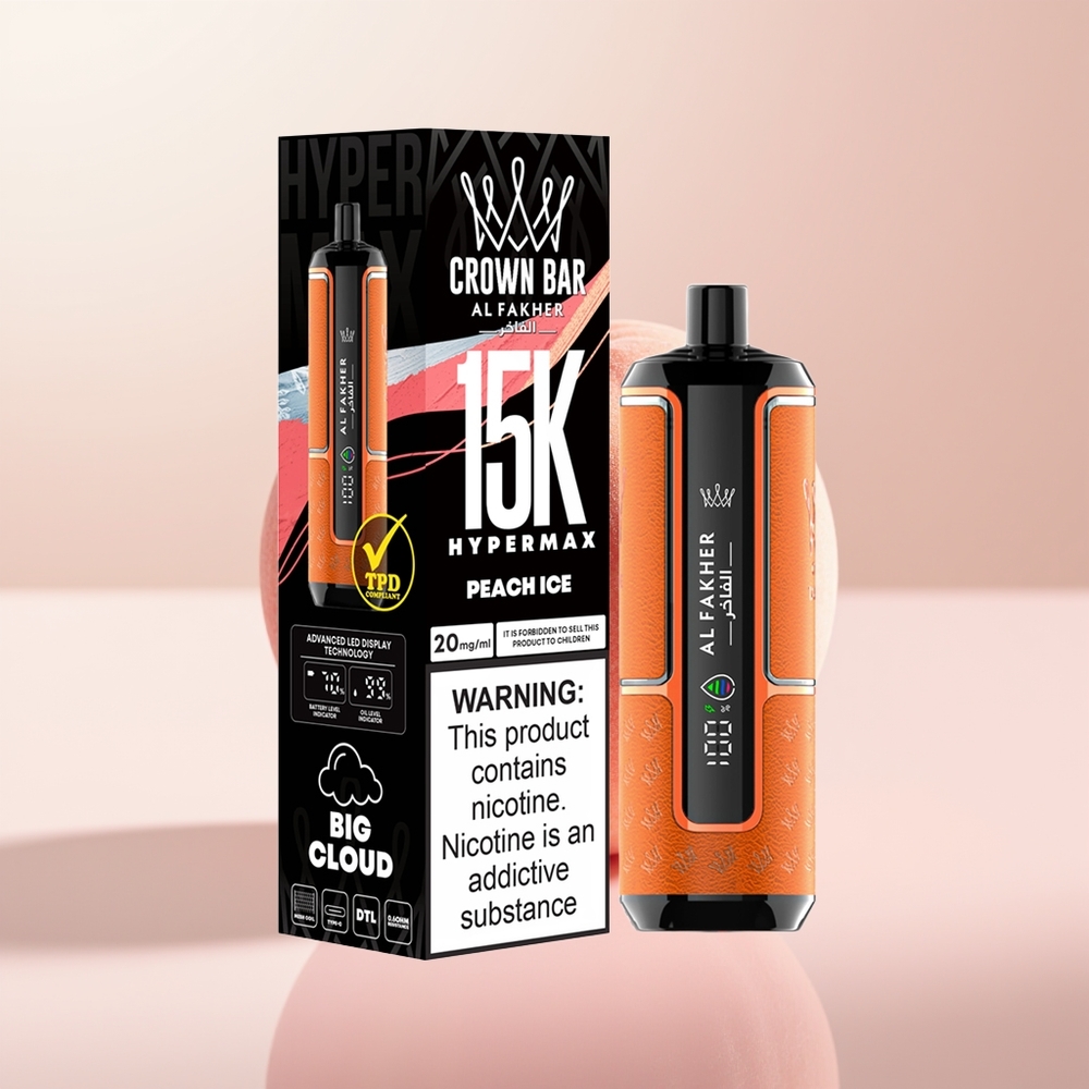 Al Fakher Crown Bar 15K Hypermax Helado de Durazno 22ml 600mAh