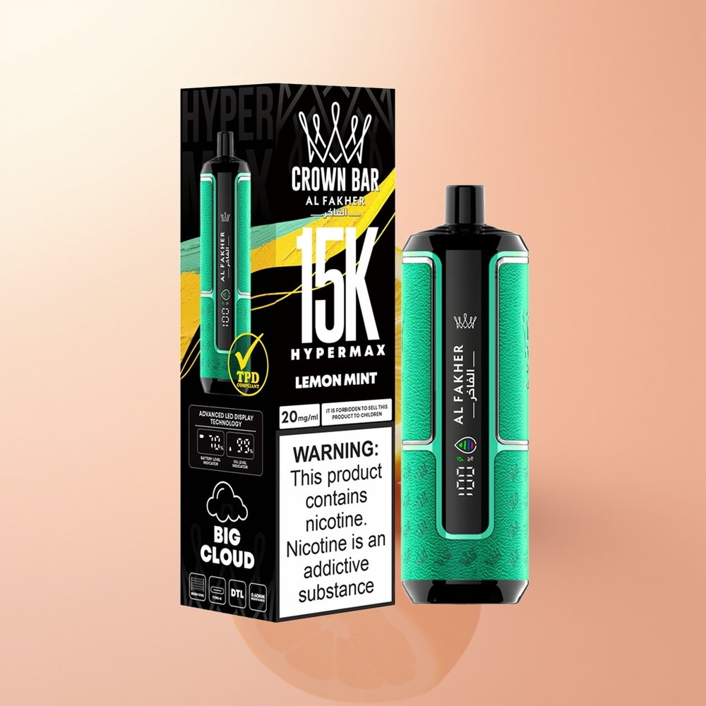 Al Fakher Crown Bar 15K Hypermax Menta Limón Compacto 22ml