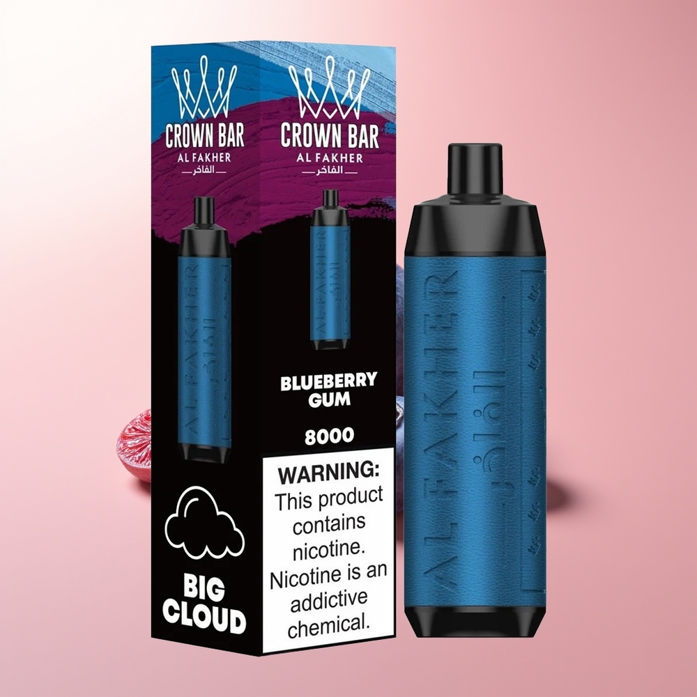 Al Fakher Crown Bar 8000 Crystal Chicle de Arándano 600mah Tipo-C