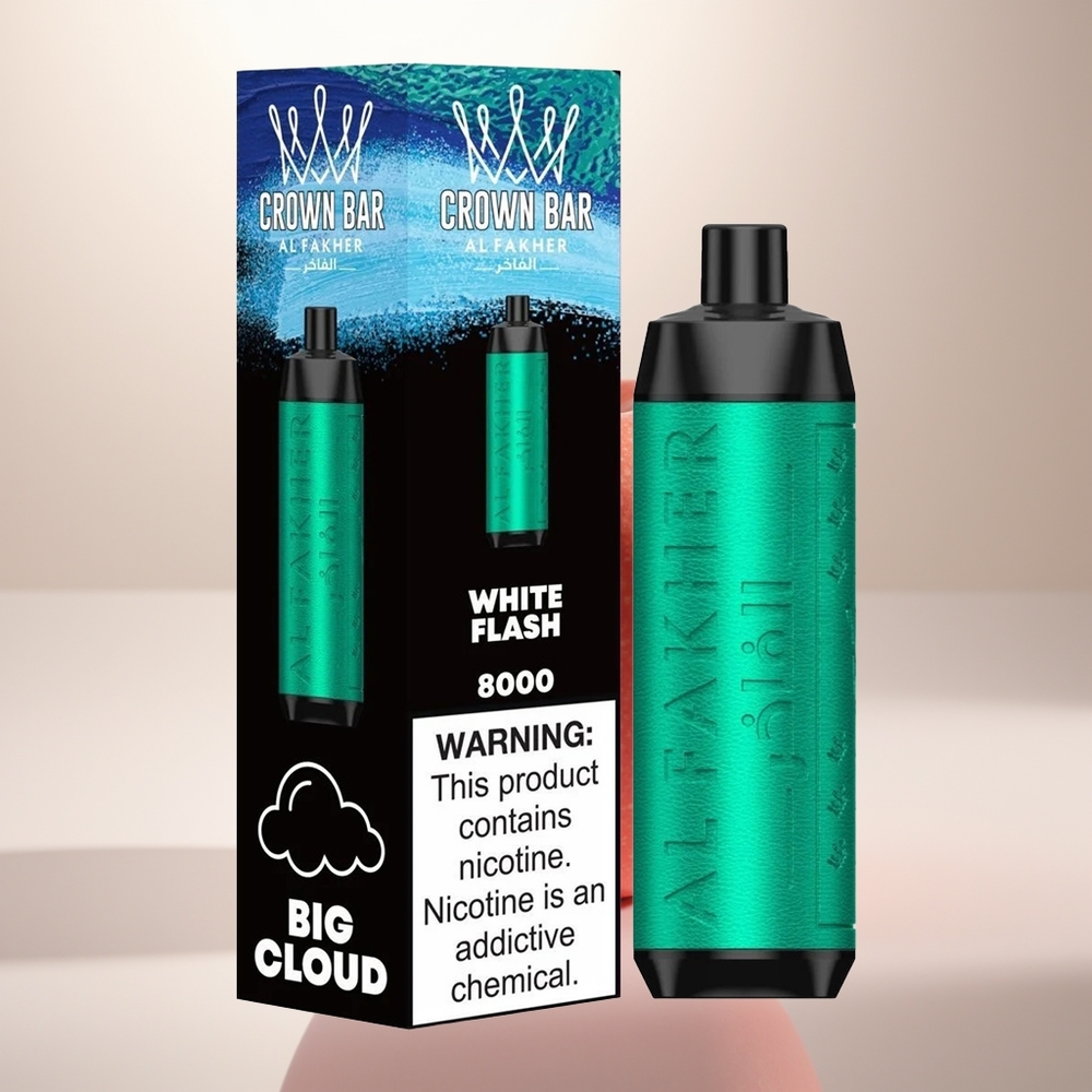 Al Fakher Crown Bar 8000 Crystal Destello Blanco 600mah 18ml
