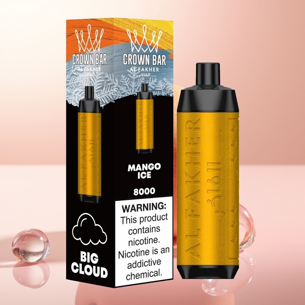 Al Fakher Crown Bar 8000 Crystal Helado de Mango con Batería 600mah y Carga Tipo-C