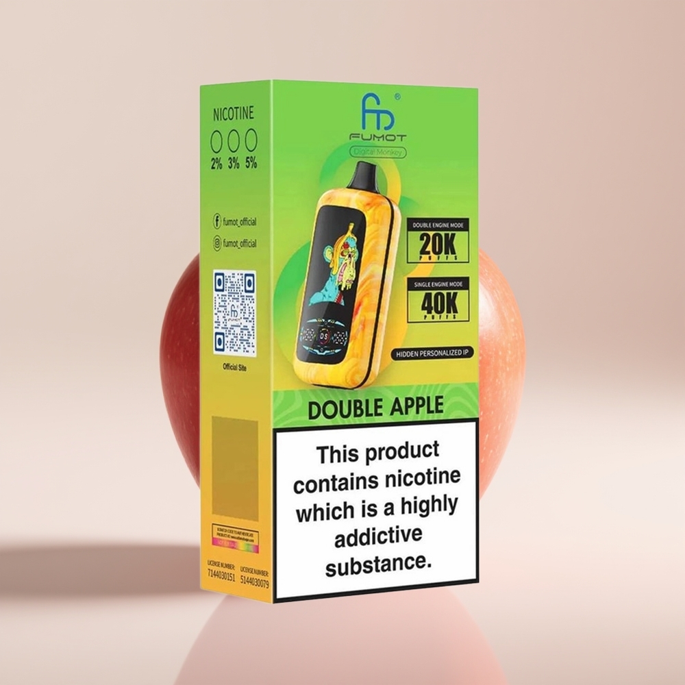 Fumot Digital Monkey 20000/40000 Puffs Manzana Doble con Dual Motor y 5% Nicotina