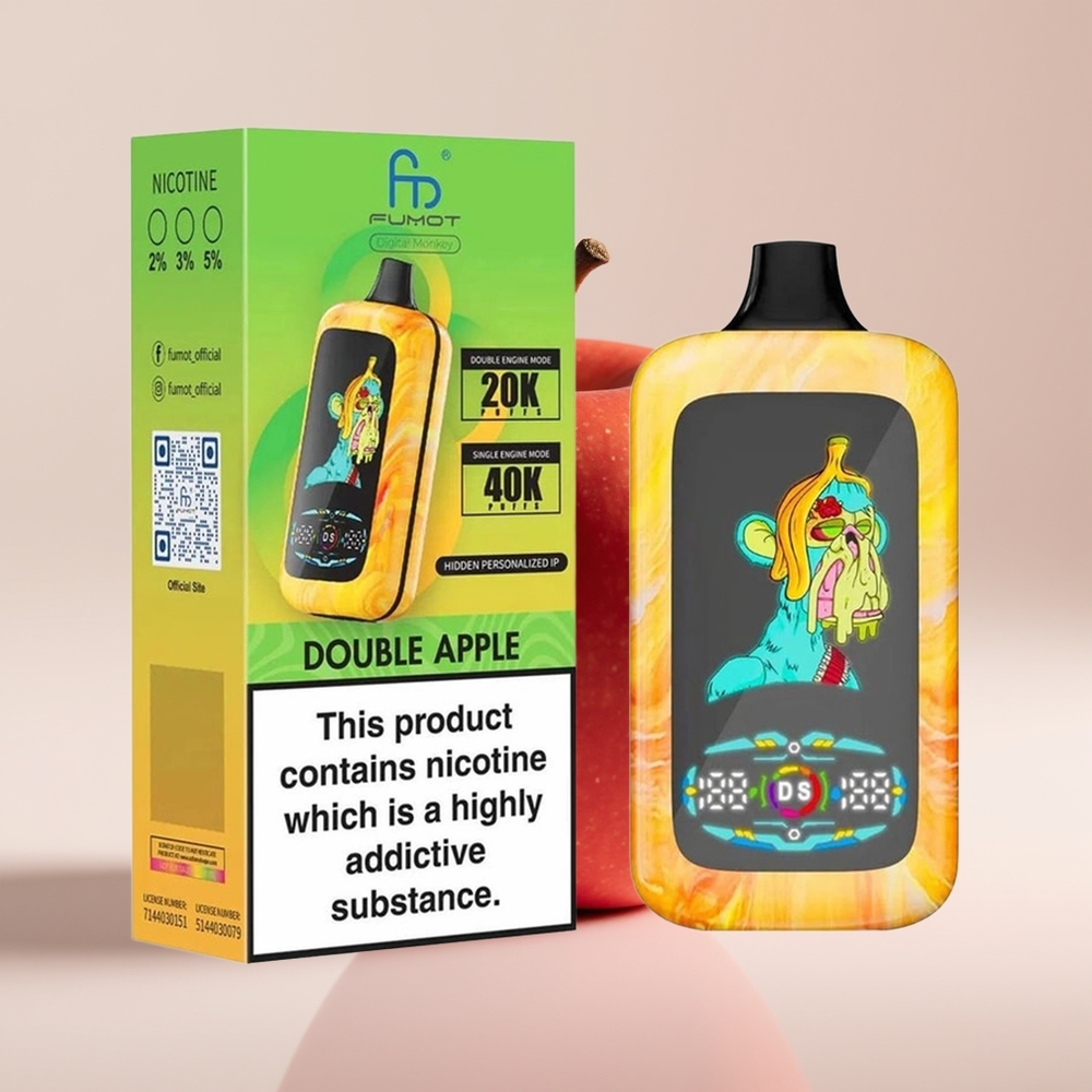 Fumot Digital Monkey 20000/40000 Puffs Manzana Doble con Dual Motor y 5% Nicotina