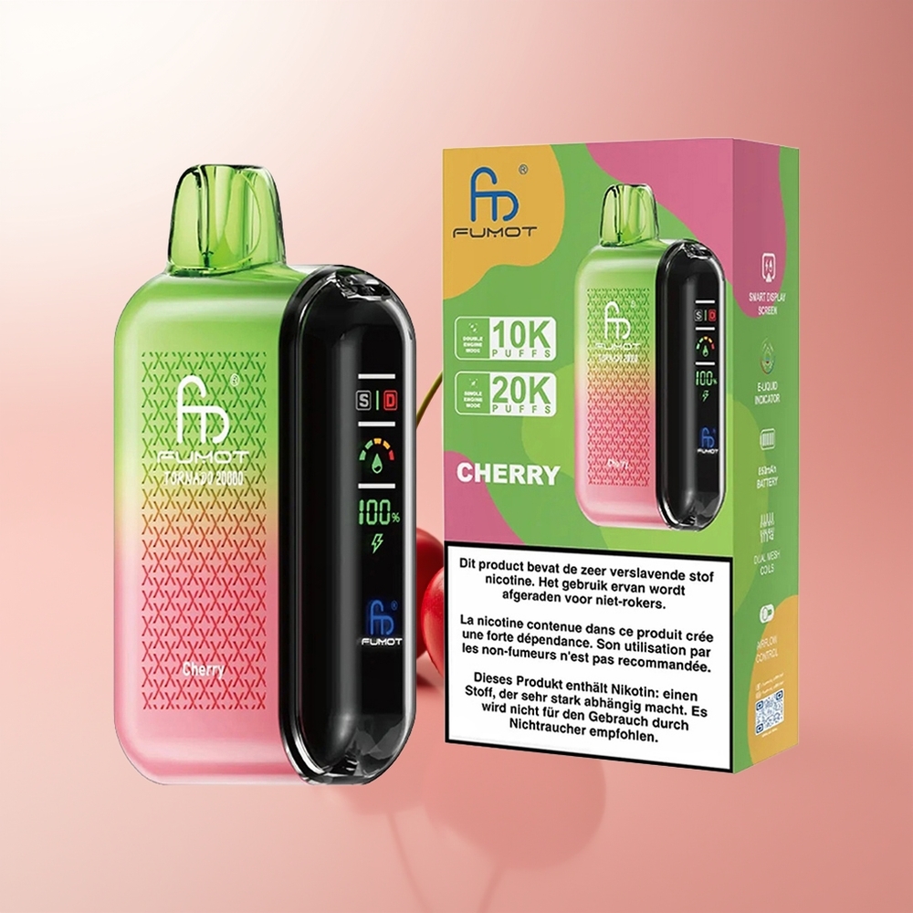 Fumot Tornado 20000 Puffs Cereza Dual Motor Inteligente