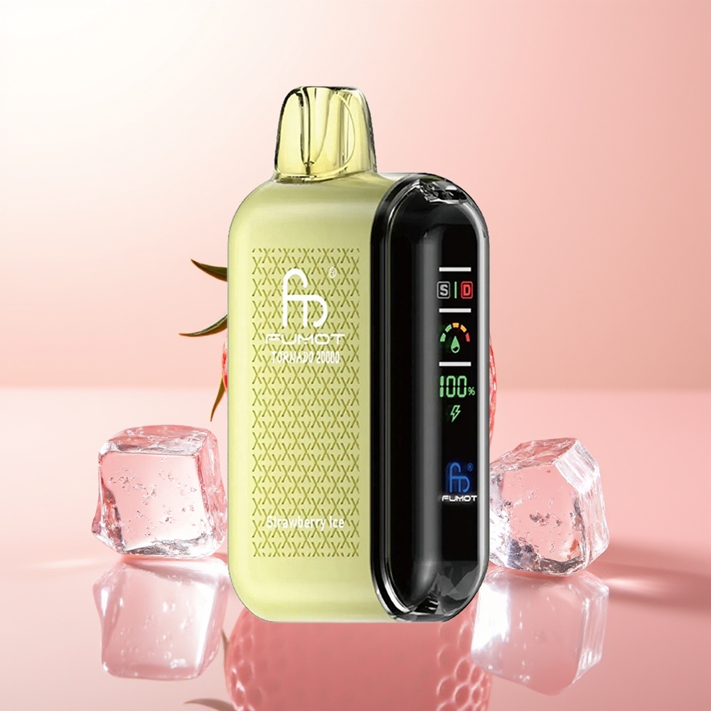 Fumot Tornado 20000 Puffs Helado de Fresa con Doble Malla y Pantalla Inteligente