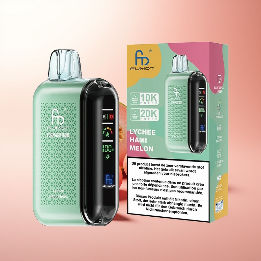 Fumot Tornado 20000 Puffs Melocotón Hami Malla Dual 20ml