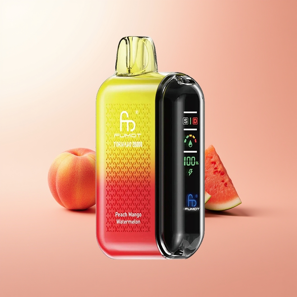 Fumot Tornado 20000 Puffs Melocotón Mango Sandía con Batería Recargable y Control de Flujo de Aire
