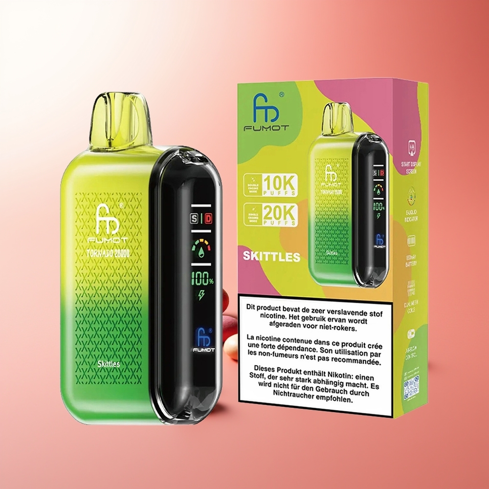 Fumot Tornado 20000 Puffs Tornado de Doble Malla y Batería Recargable