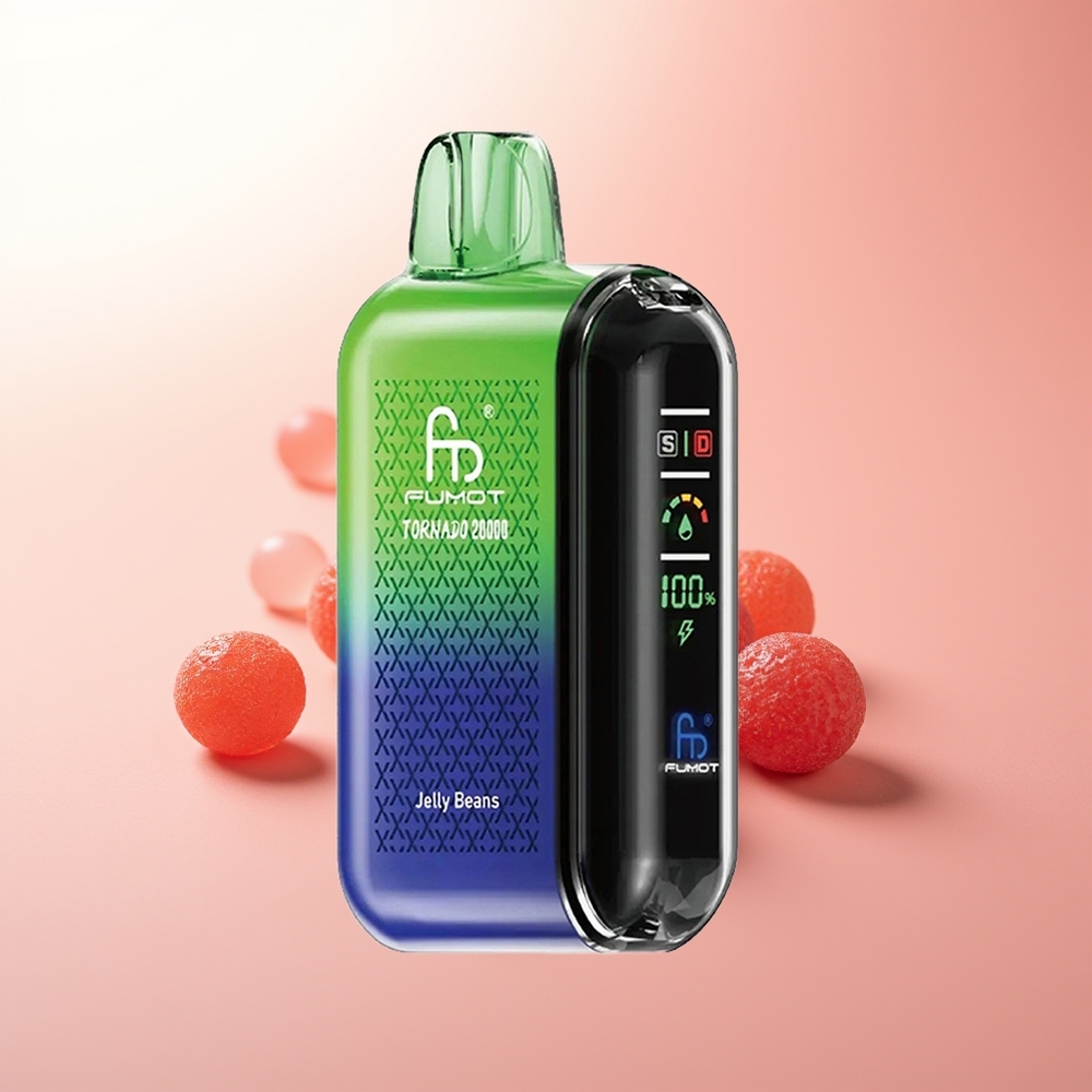 Fumot Tornado 20000 Puffs Tornado de Frijoles de Jalea con Bobina Dual y Pantalla Inteligente