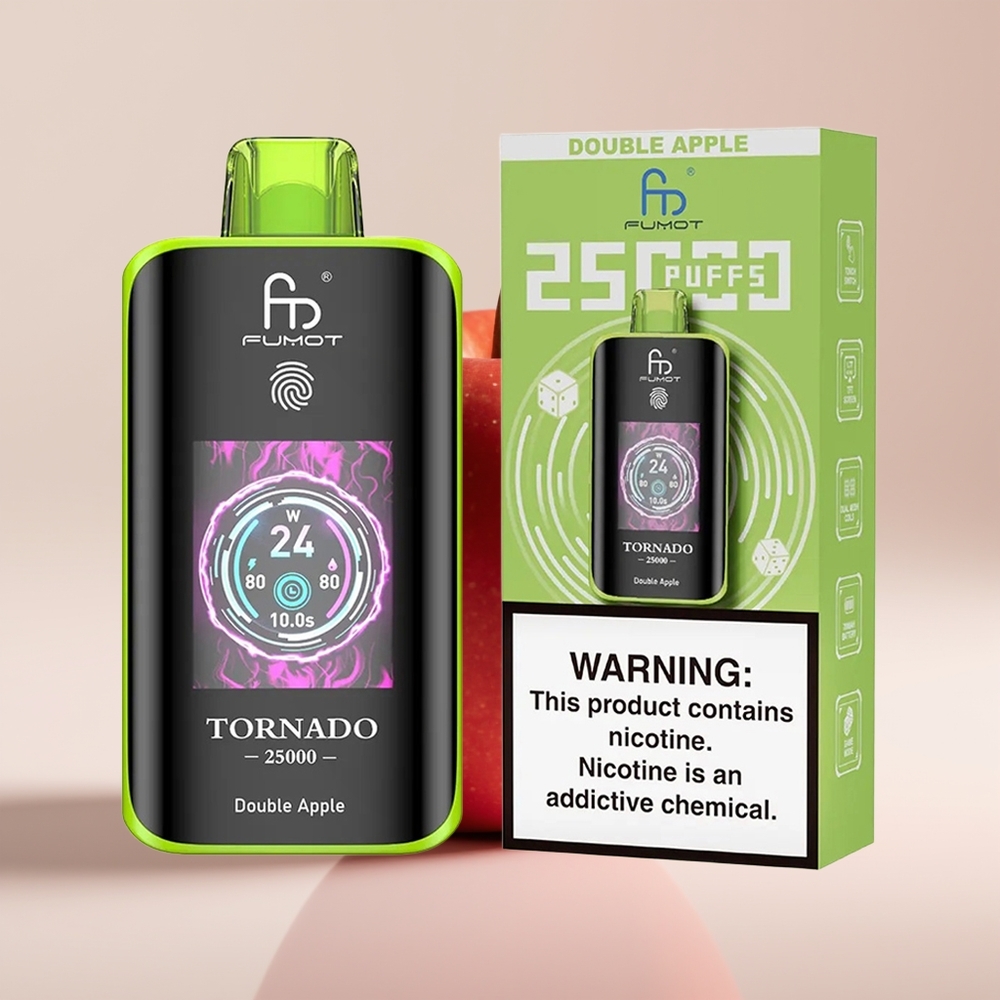 Fumot Tornado 25000 Puffs Doble Manzana HD 700mAh Recargable