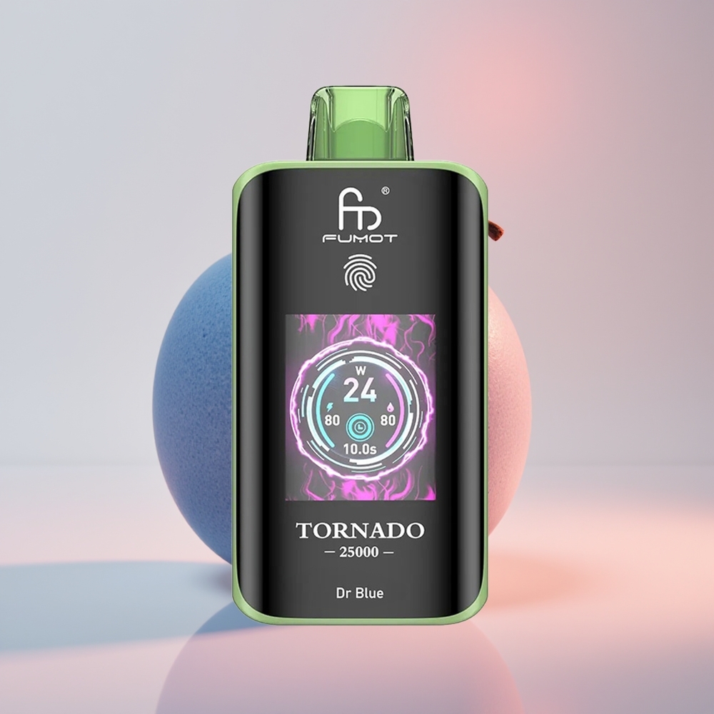 Fumot Tornado 25000 Puffs Dr Azul Pantalla HD Batería Recargable