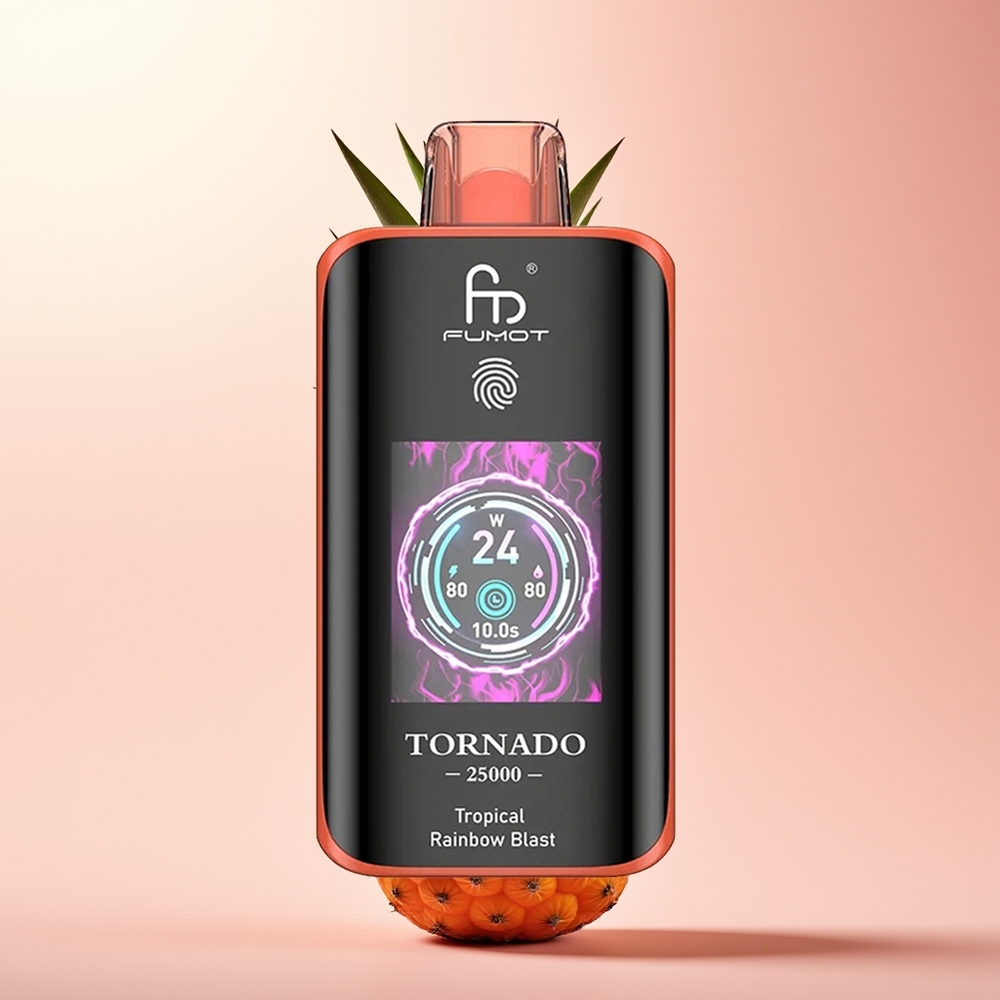 Fumot Tornado 25000 Puffs Explosión Arcoíris Tropical con Pantalla HD y Batería Recargable 700mAh