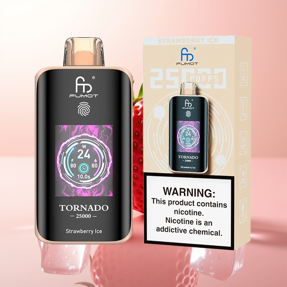 Fumot Tornado 25000 Puffs Fresa Helada HD Tipo-C
