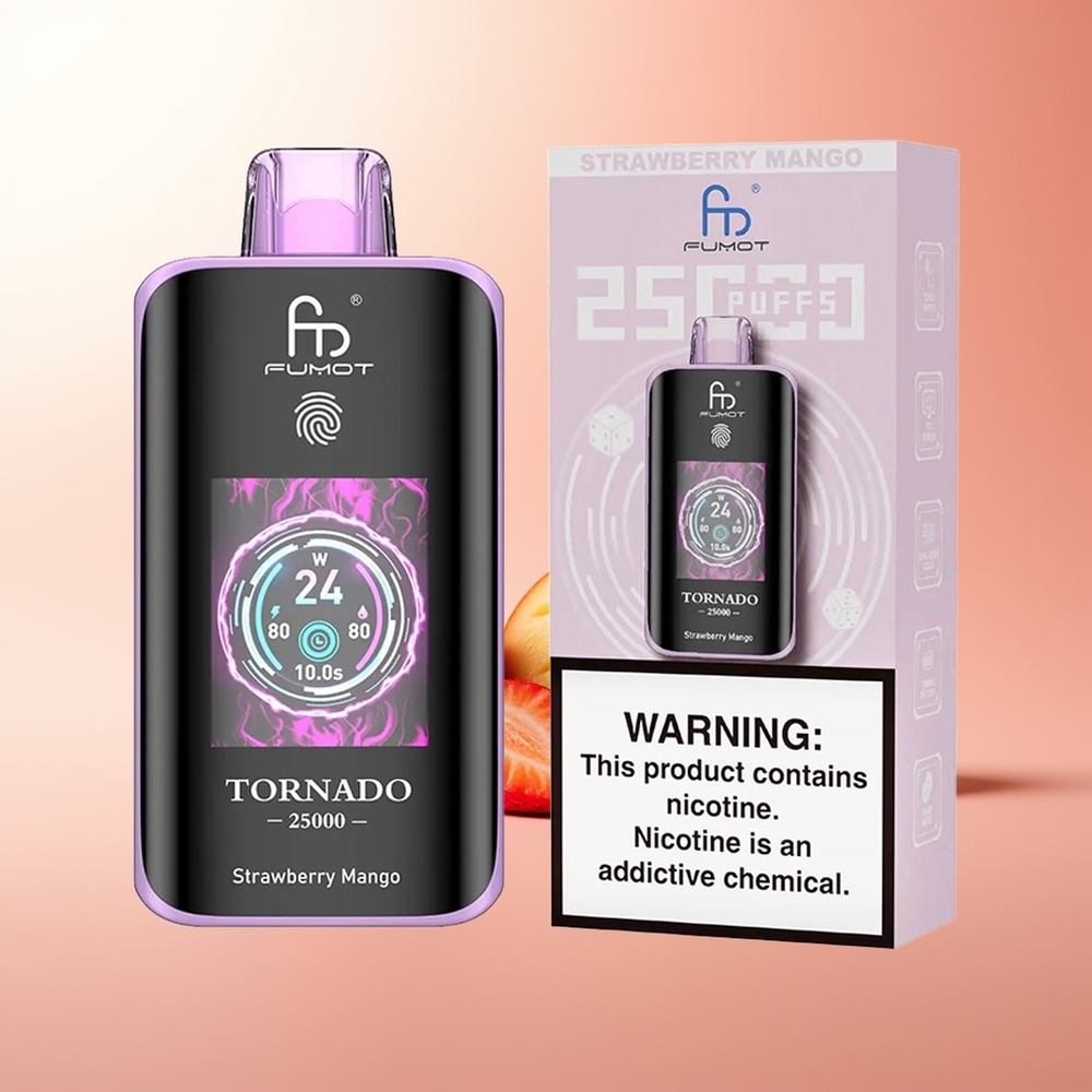 Fumot Tornado 25000 Puffs Fresa Mango HD Recargable