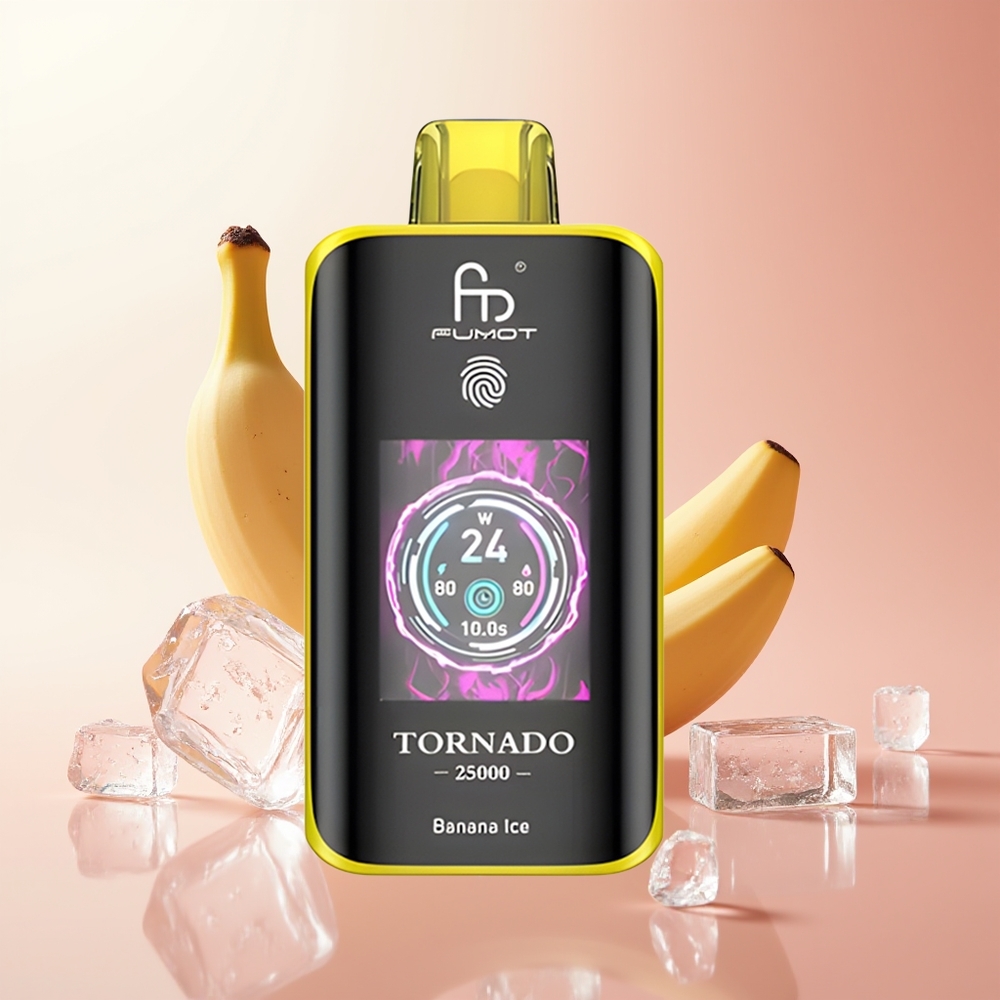 Fumot Tornado 25000 Puffs Helado de Plátano HD con Batería Recargable