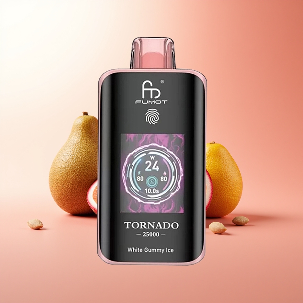 Fumot Tornado 25000 Puffs Kiwi Maracuyá Guayaba Pantalla HD Batería 700mAh