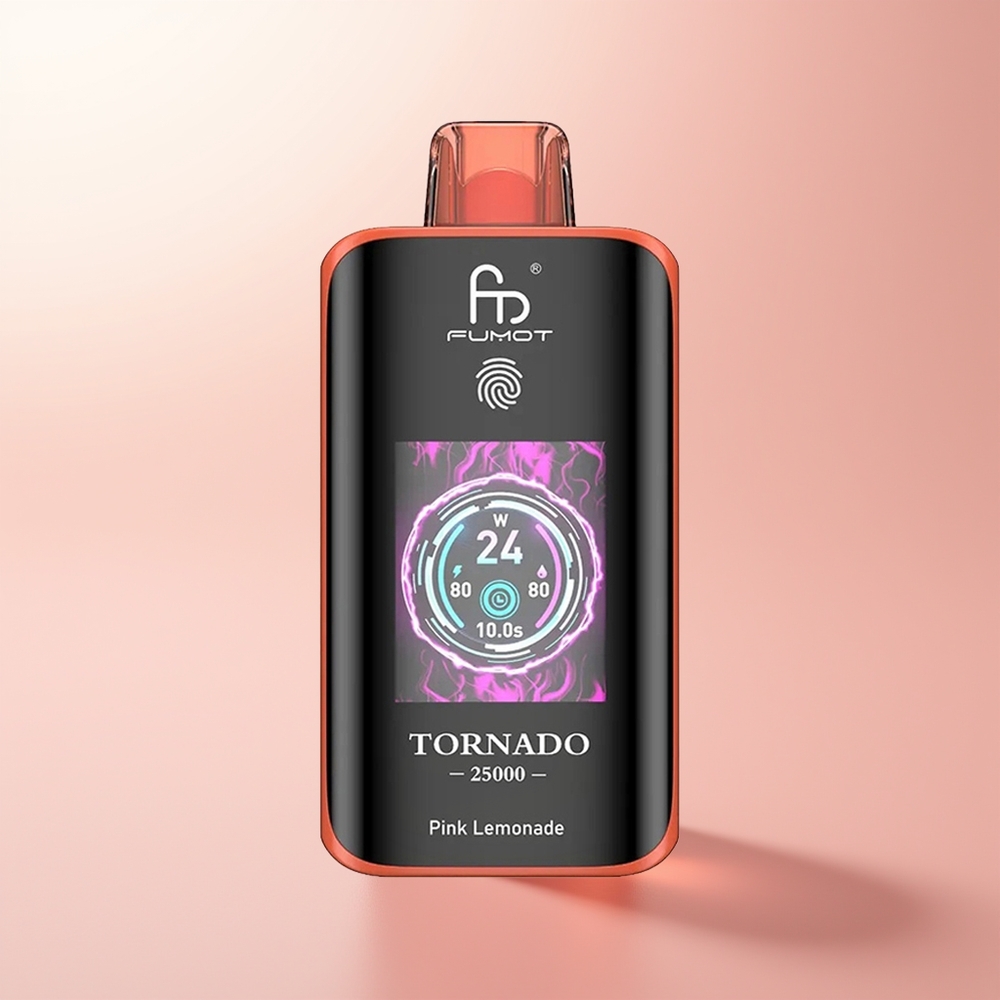 Fumot Tornado 25000 Puffs Limón Rosa Pantalla HD Batería 700mAh