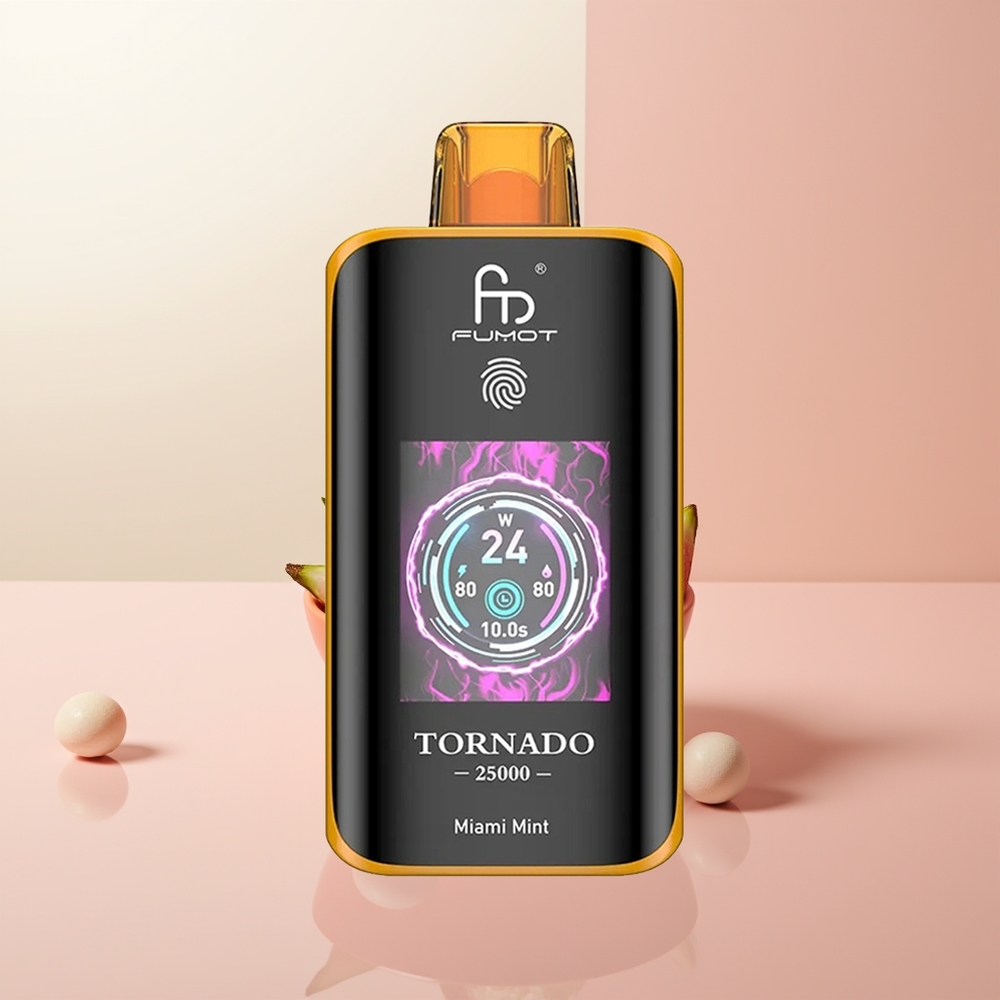 Fumot Tornado 25000 Puffs Menta de Miami Pantalla HD Batería 700mAh