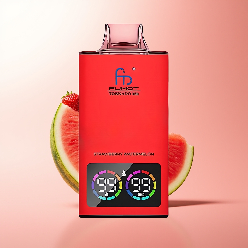 Fumot Tornado 35000 Puffs Fresa Sandía Doble Malla Luz RGB