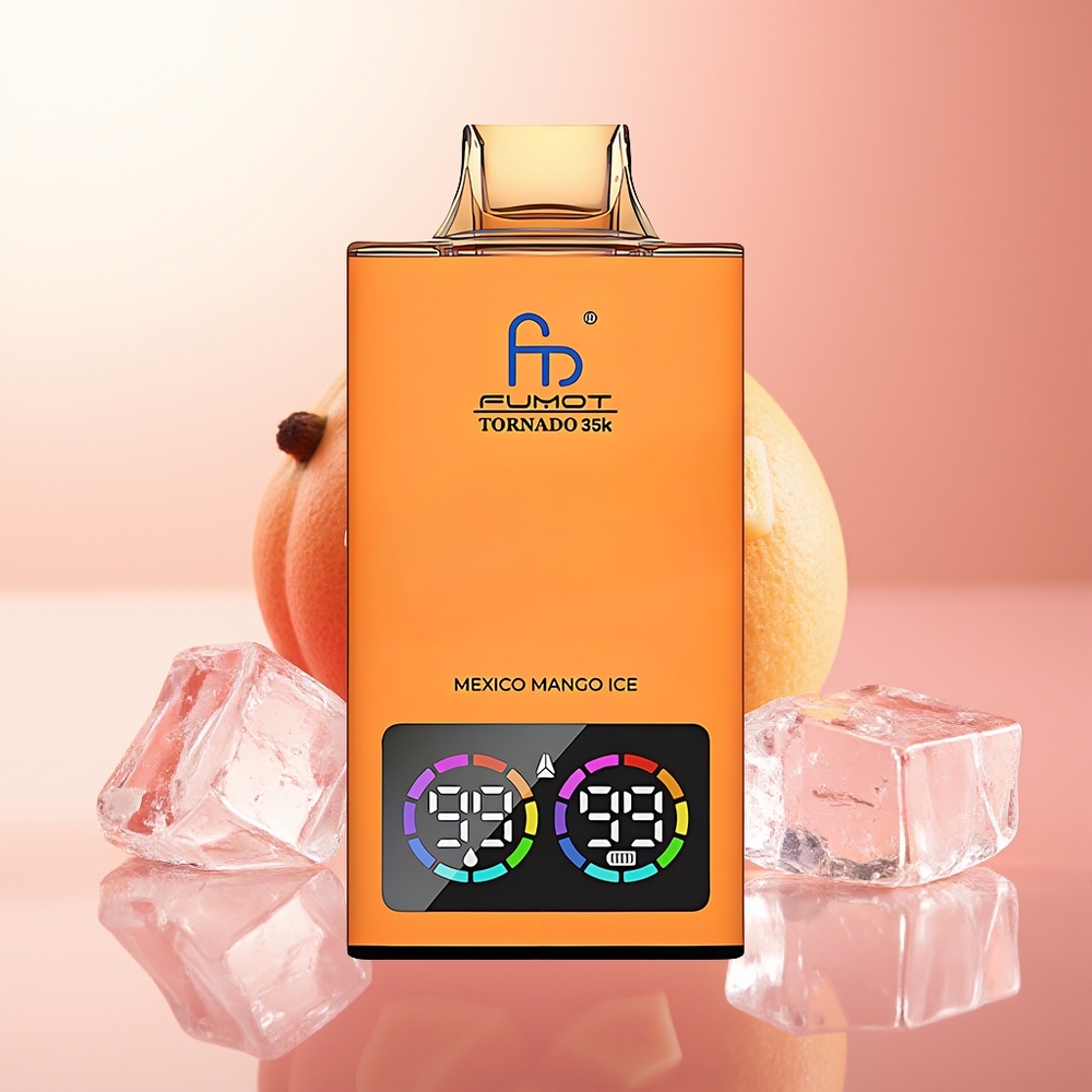 Fumot Tornado 35000 Puffs Helado de Mango México con Doble Bobina y Luz RGB Variable