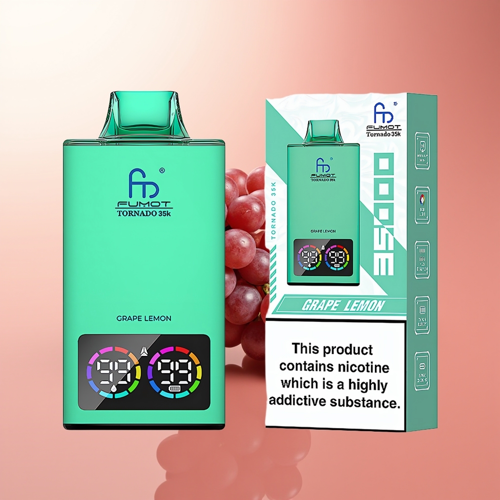 Fumot Tornado 35000 Puffs Limón Uva Doble Malla RGB