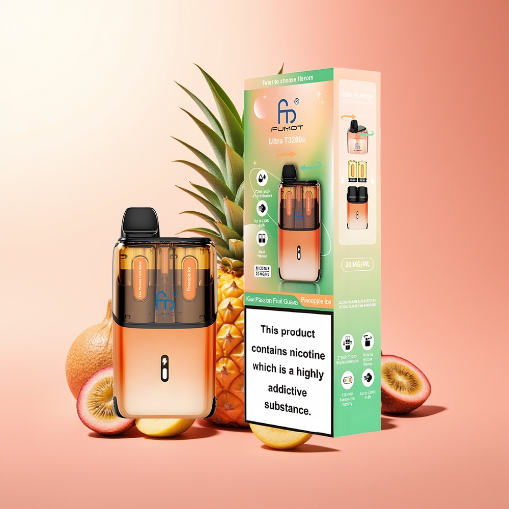 Fumot Ultra T32000 Puffs Kiwi Maracuyá Guayaba - Piña Helada con Carga Rápida Tipo-C y Resistencia de Malla Avanzada