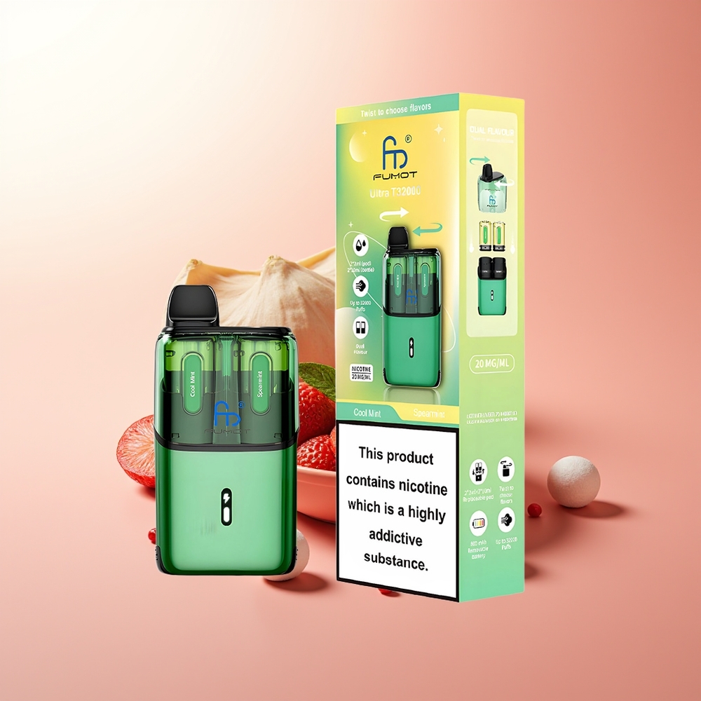 Fumot Ultra T32000 Puffs Menta Refrescante - Hierbabuena con Carga Rápida y Resistencia Avanzada