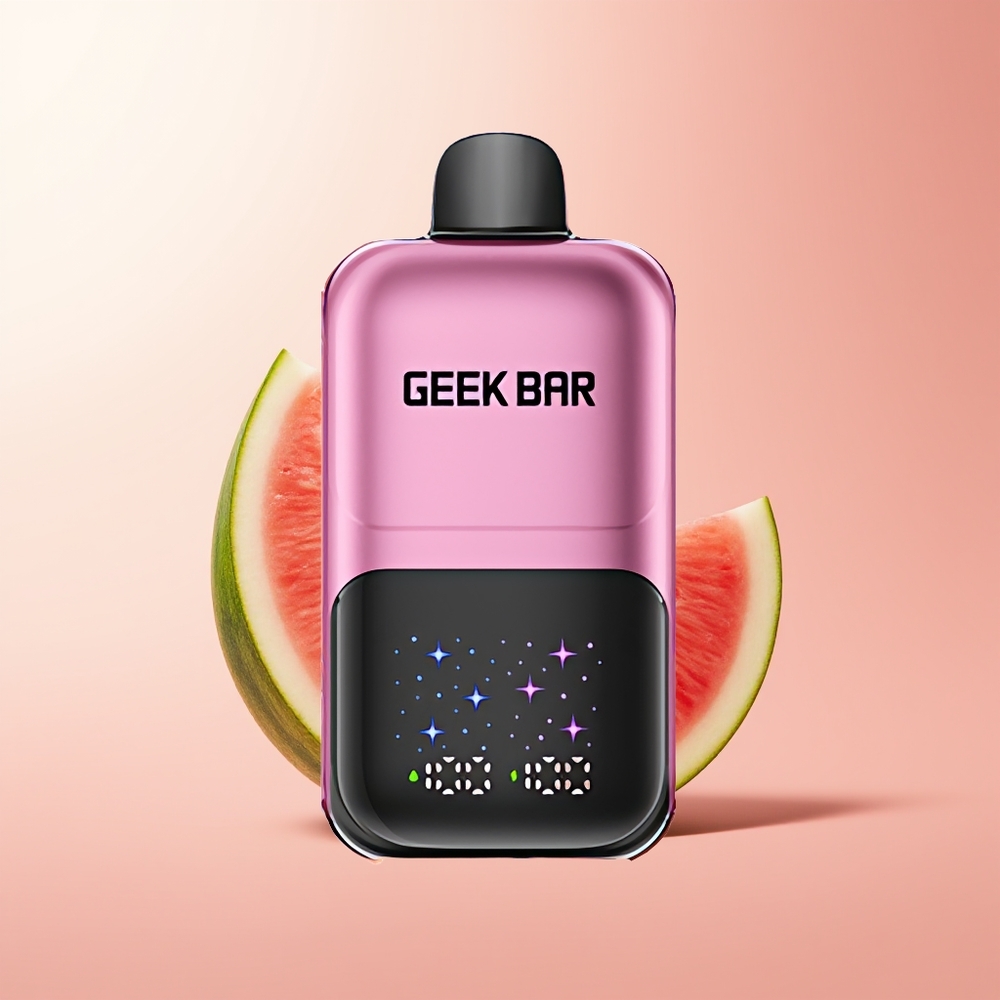 GEEK BAR 2GO 20ml 50000 Puffs Durazno & Sandía con Pantalla Grande y Niveles Ajustables