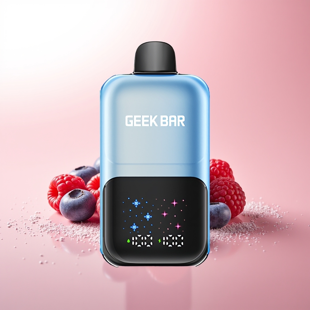 GEEK BAR 2GO 20ml 50000 Puffs Helado de Mora Azul y Frambuesa con Pantalla Interactiva y Batería Recargable