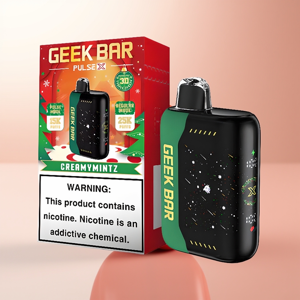 GEEK BAR Pulse X 25000 Puffs Edición Navideña con Dual Mesh y Pantalla Curva 3D