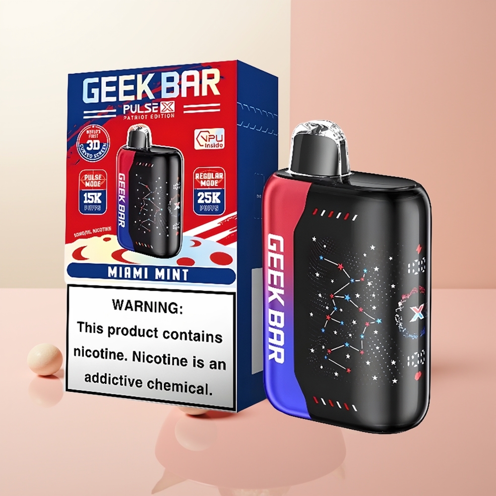 GEEK BAR Pulse X 25000 Puffs Patriota Edición con 18mL y Dual Mesh