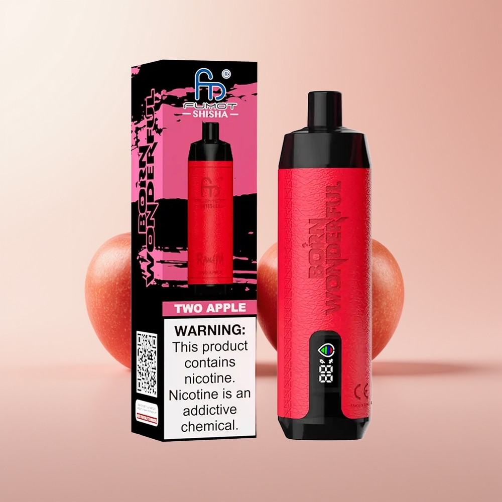 RandM Fumot Shisha 10000 Puffs Dos Manzanas LED Tipo-C