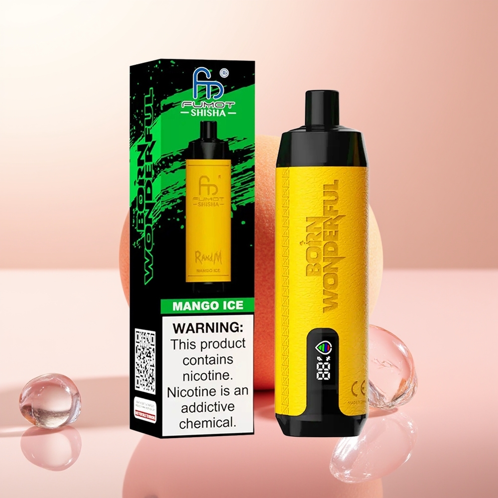 RandM Fumot Shisha 10000 Puffs Helado de Mango con Indicador LED y Batería 850 mAh