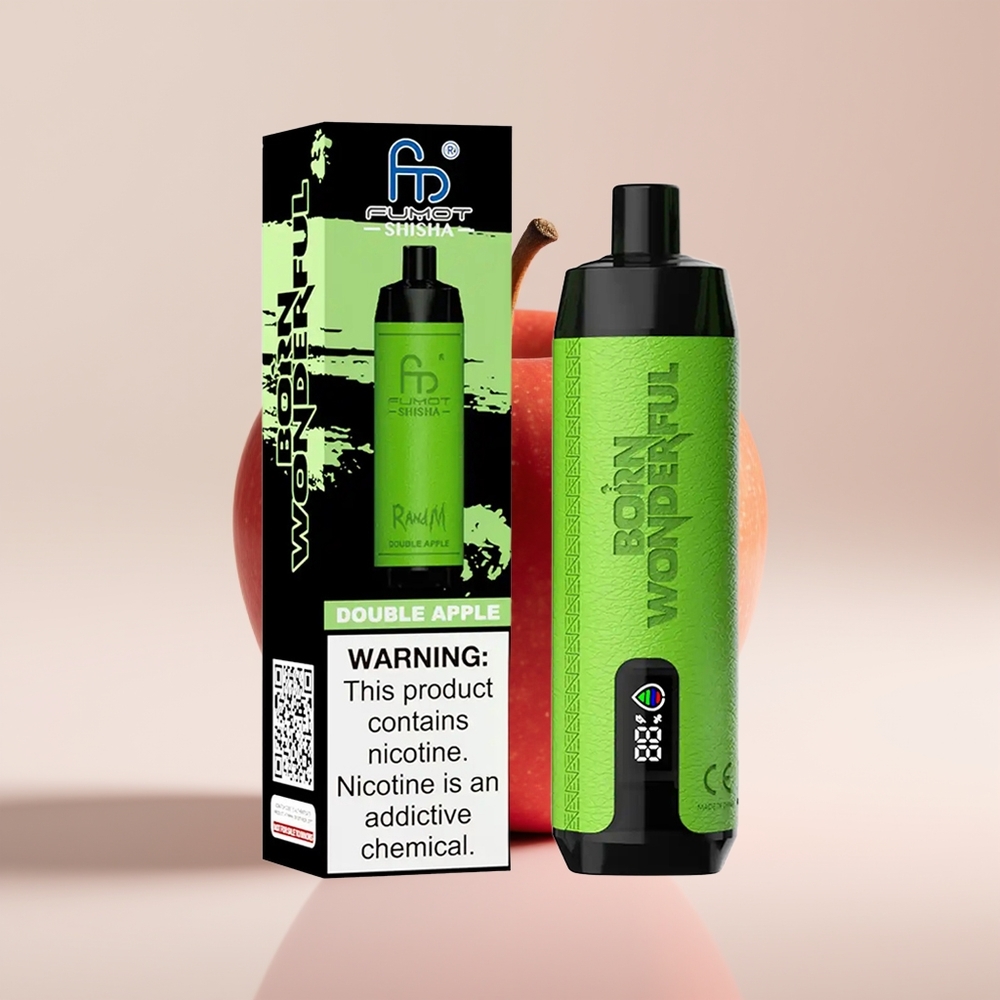 RandM Fumot Shisha 10000 Puffs Manzana Doble LED Tipo-C