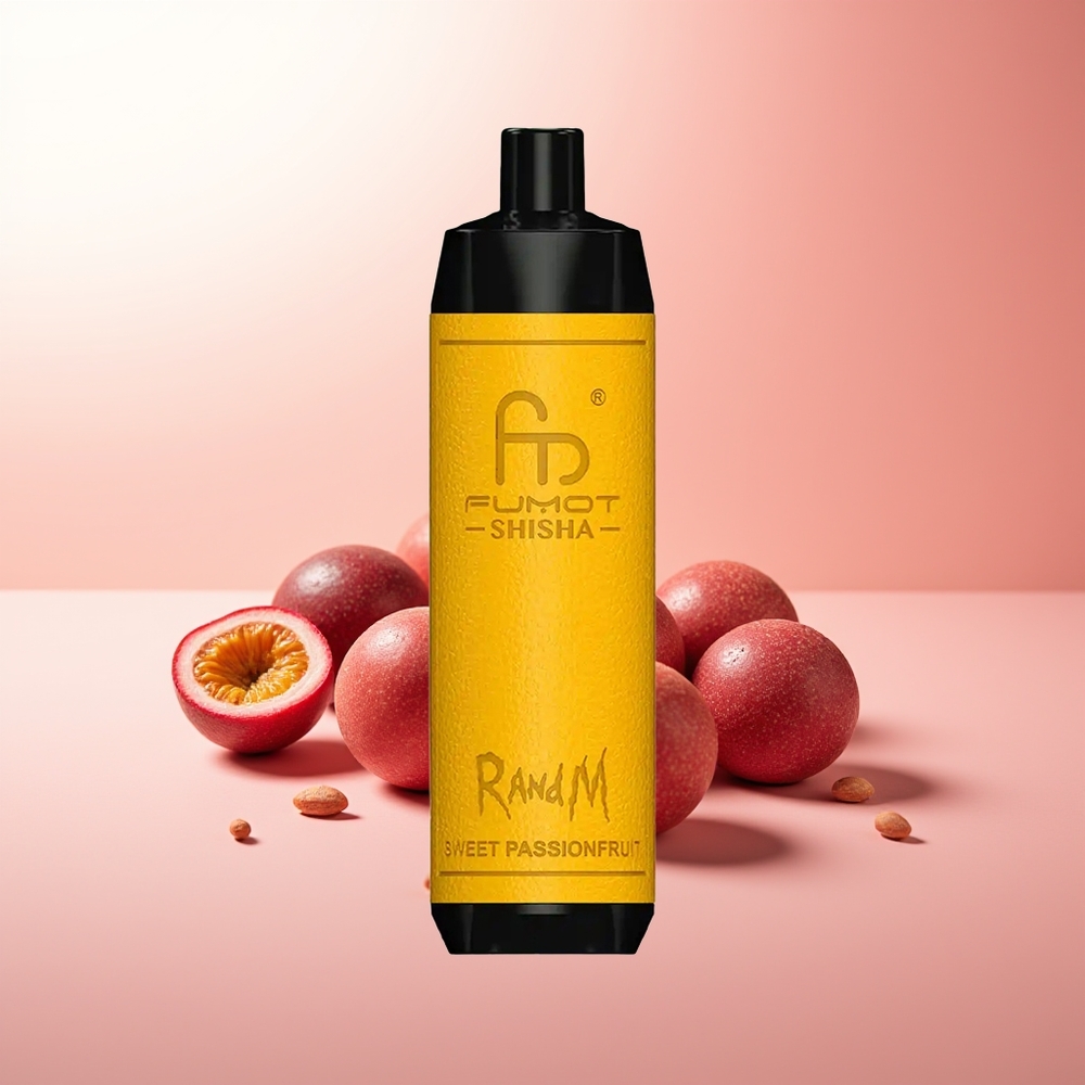 RandM Fumot Shisha 10000 Puffs Pasión Frutal Dulce con Indicador LED y 0.5% de Nicotina