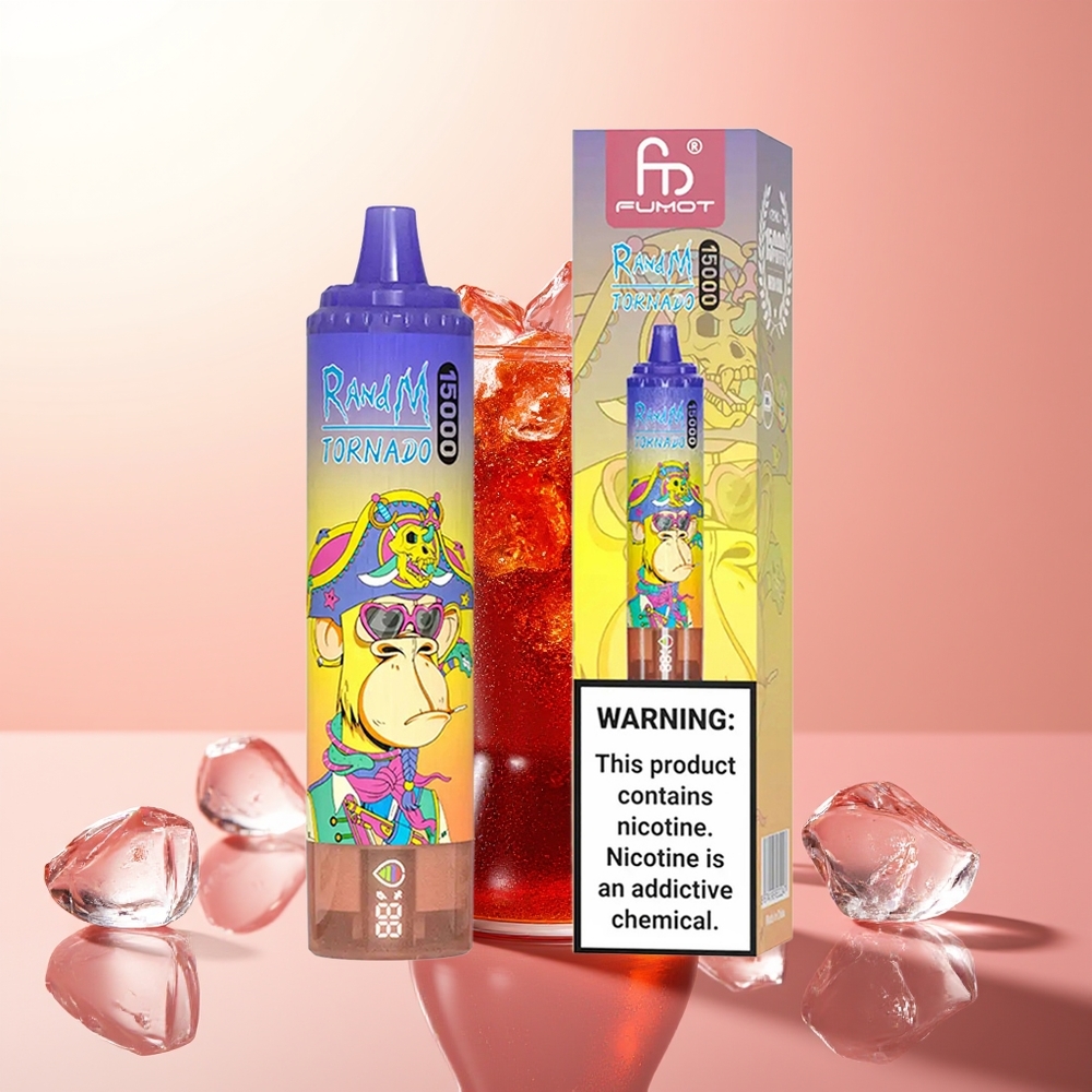 RandM Fumot Tornado 15000 Puffs Cola Helada con Pantalla LCD y Tipo-C Recargable