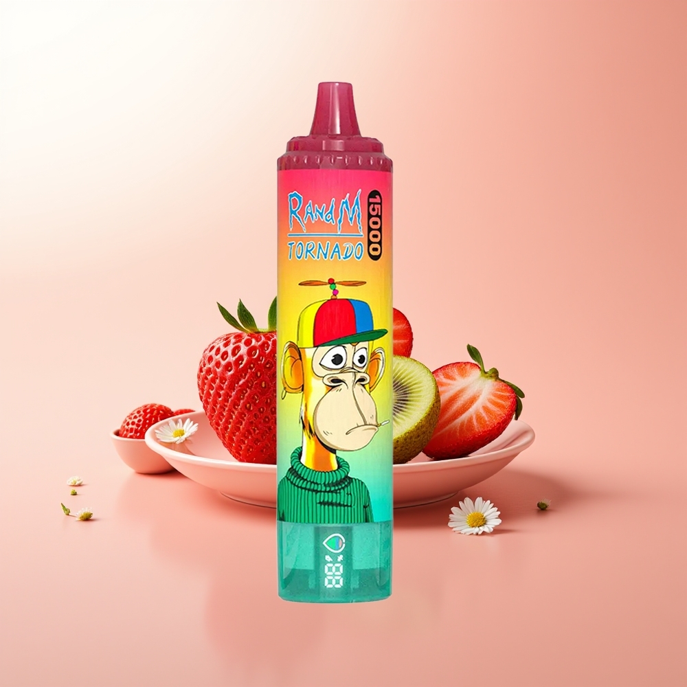 RandM Fumot Tornado 15000 Puffs Fresa Kiwi Capacidad 25ml Pantalla LCD