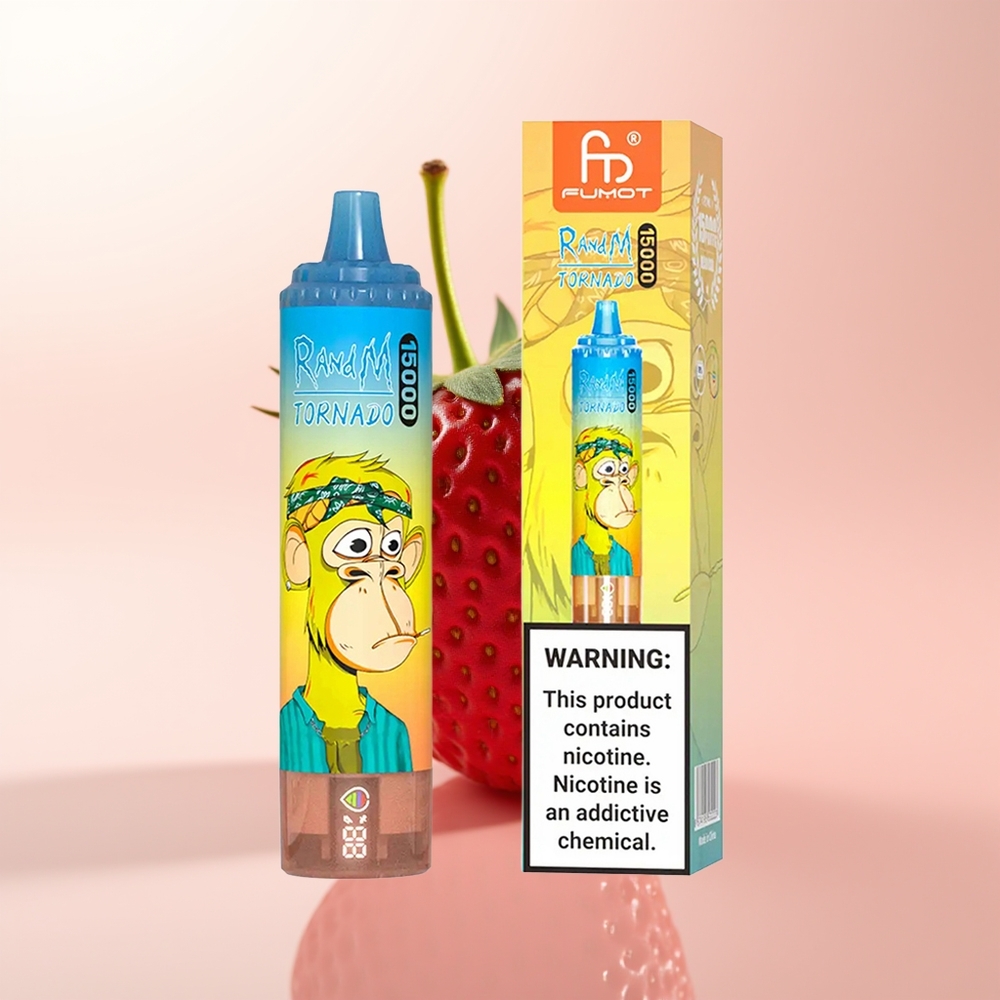 RandM Fumot Tornado 15000 Puffs Fresa Tornado Capacidad 25ml Pantalla LCD