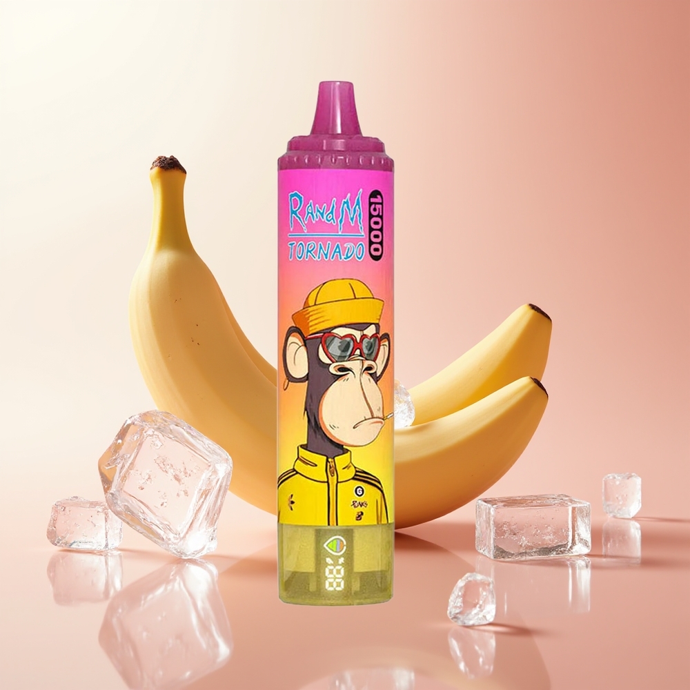 RandM Fumot Tornado 15000 Puffs Helado de Plátano 25ml Pantalla LCD