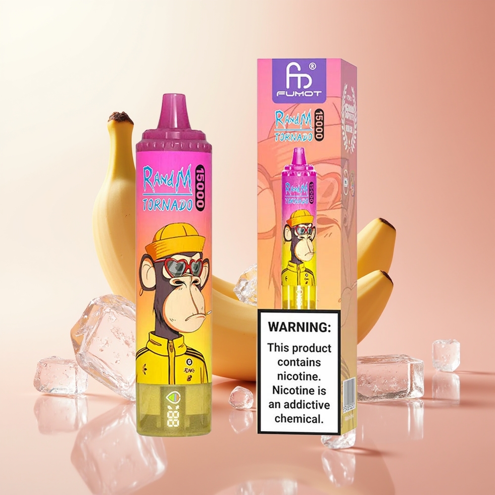 RandM Fumot Tornado 15000 Puffs Helado de Plátano 25ml Pantalla LCD