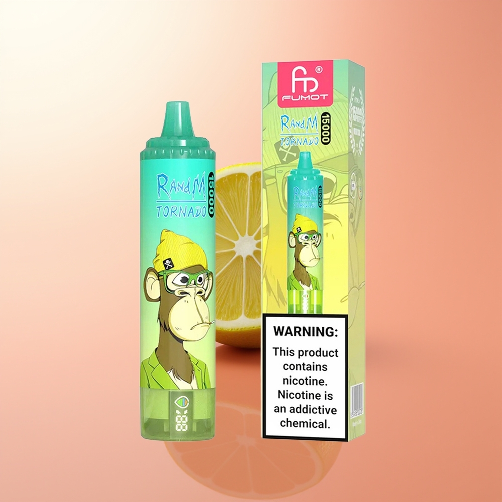 RandM Fumot Tornado 15000 Puffs Lima Limón 25ml Pantalla LCD